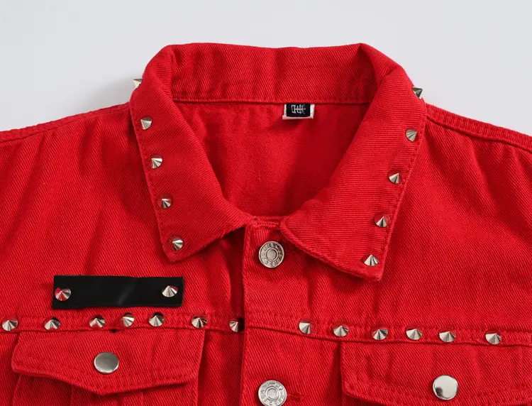 DIMUSI Autumn Mens Vest Vintage Denim Jeans Vest Male Red Rivet Sleeveless Jackets Men Retro Hole Jeans Waistcoats Clothing 5XL