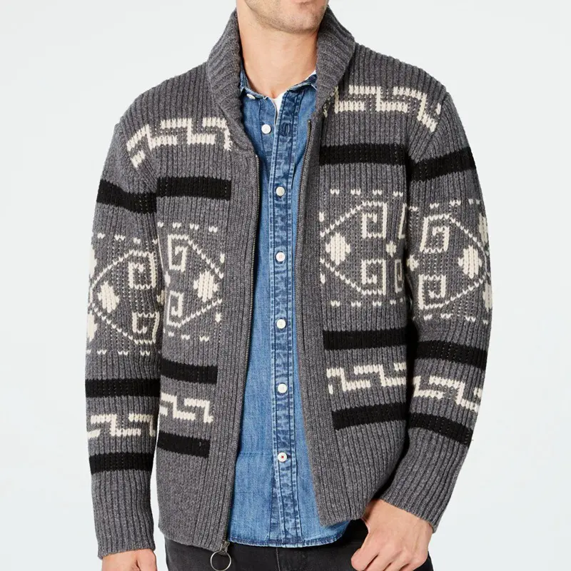 Winter Men's Cardigan Sweaters Fashion Male Knitted Sweater Thermal Warm Coats Casual Man Cashmer Lapel Knitted Jackets Clothing