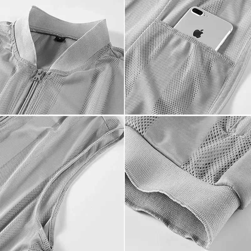 Summer Men's Mesh Breathable Vests Outdoor Mens Lightweight Sports Zipper Waistcoats Men Quick Dry Fishing Sleeveless Jacket 5XL