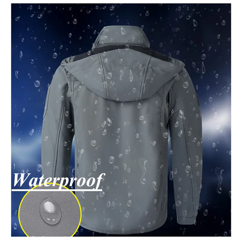 Autumn Winter Men's Mountain Ski Windbreaker Jackets Fashion Men Fleece Warm Waterproof Hooded Coats Men Reflective Night Jacket