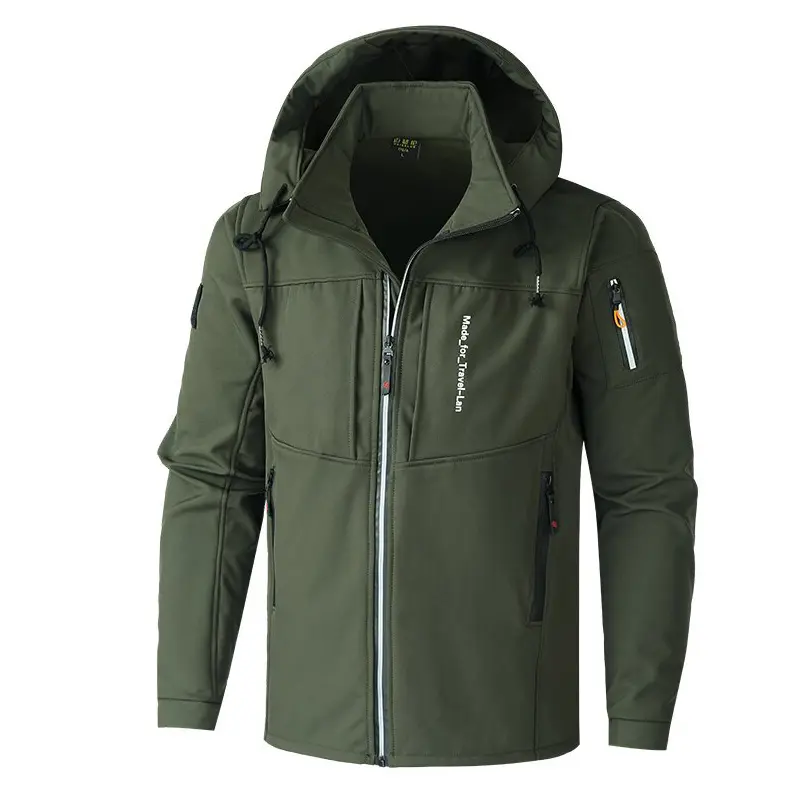 Autumn Winter Men's Mountain Ski Windbreaker Jackets Fashion Men Fleece Warm Waterproof Hooded Coats Men Reflective Night Jacket