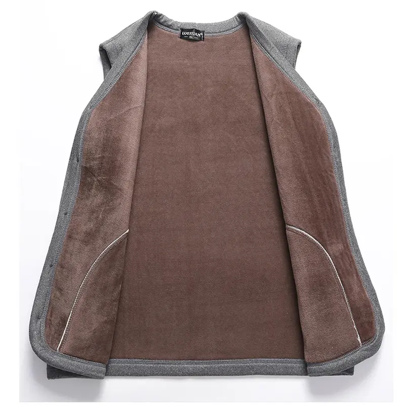 DIMUSI Winter Men's Vests Casual Man Fleece Warm Sleeveless Jackets Fashion V-Neck Outwear Thermal Fishing Waistcoats Clothing