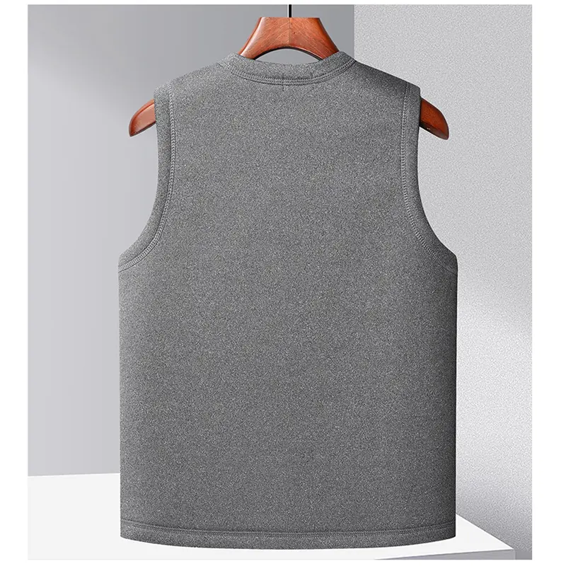 DIMUSI Winter Men's Vests Casual Man Fleece Warm Sleeveless Jackets Fashion V-Neck Outwear Thermal Fishing Waistcoats Clothing