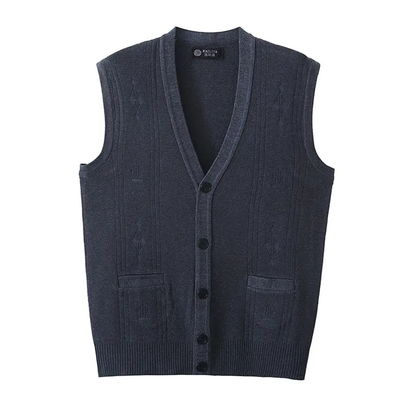 Autumn Winter Men's Knitted Warm Vests Mens Retro Button V-Neck Jumper Knitted Waistcoats Men Sweater Vest Jackets Clothing