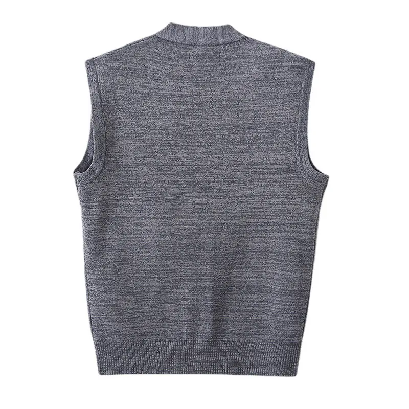 Autumn Winter Men's Knitted Warm Vests Mens Retro Button V-Neck Jumper Knitted Waistcoats Men Sweater Vest Jackets Clothing