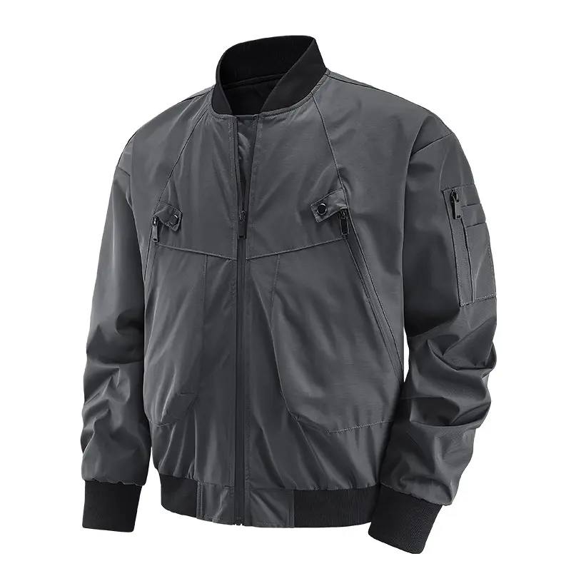 Spring Autumn Men's Bomber Jackets Fashion Men Sports Windbreaker Pilot Coats Men Multi-pocket Baseball Uniform Jacket Clothing