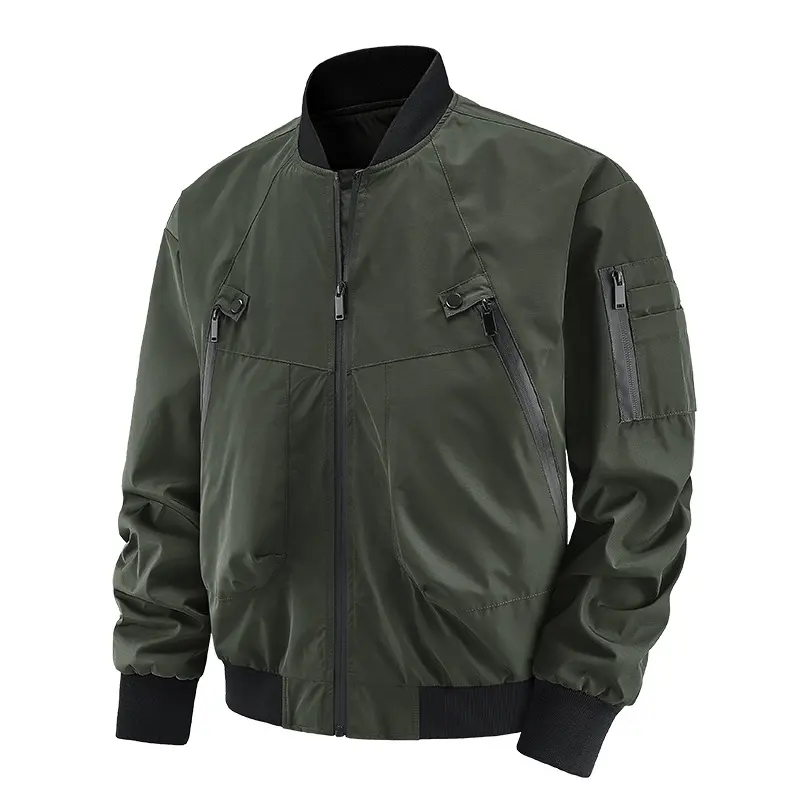 Spring Autumn Men's Bomber Jackets Fashion Men Sports Windbreaker Pilot Coats Men Multi-pocket Baseball Uniform Jacket Clothing