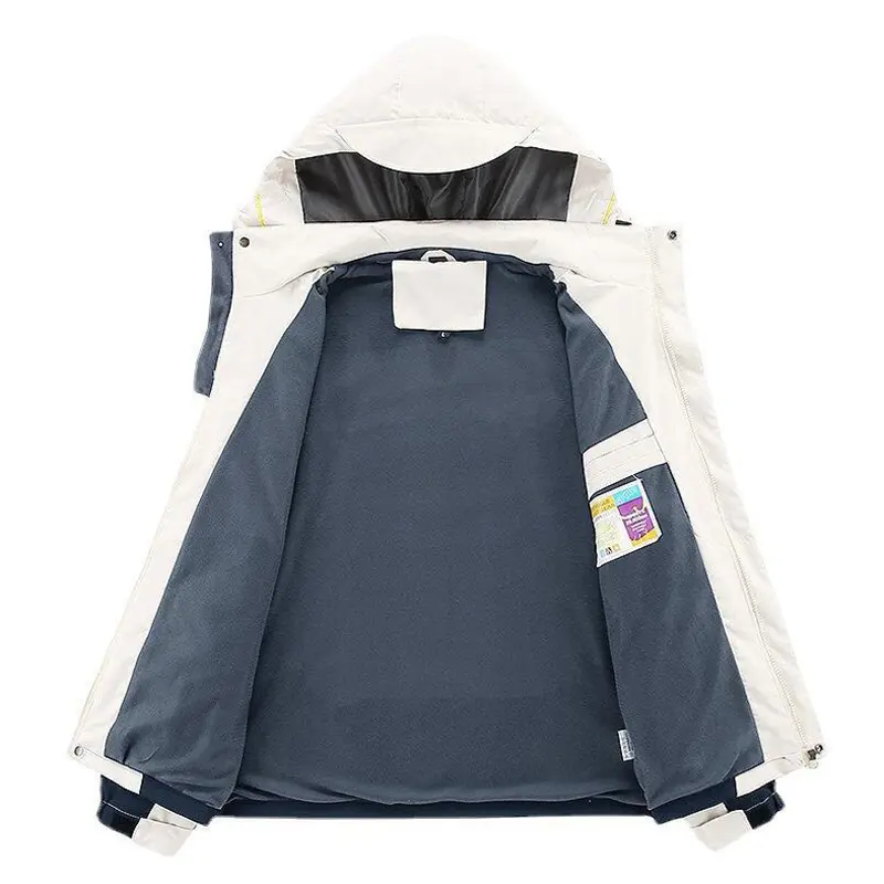 DIMUSI Men's Mountain Waterproof Ski Jacket Windproof Rain Jacket Spring Autumn Outdoor Windbreaker Warm Hood Coat Clothing 5XL