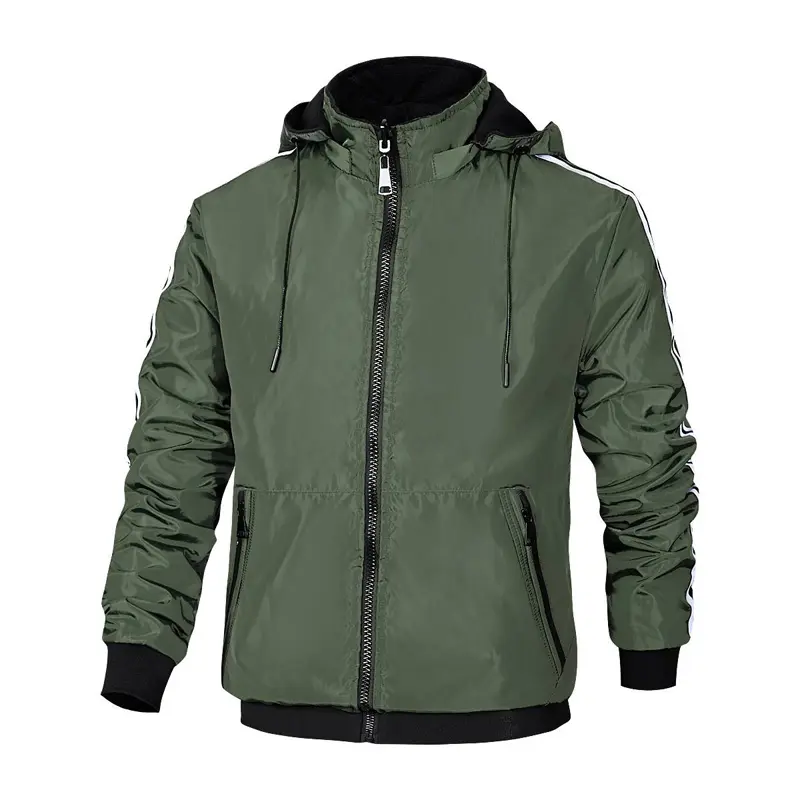 DIMUSI Men's Bomber Jacket Mens Outwear Reversible Windbreaker Warm Hooded Jackets Fashion Slim Fit Business Coats Mens Clothing