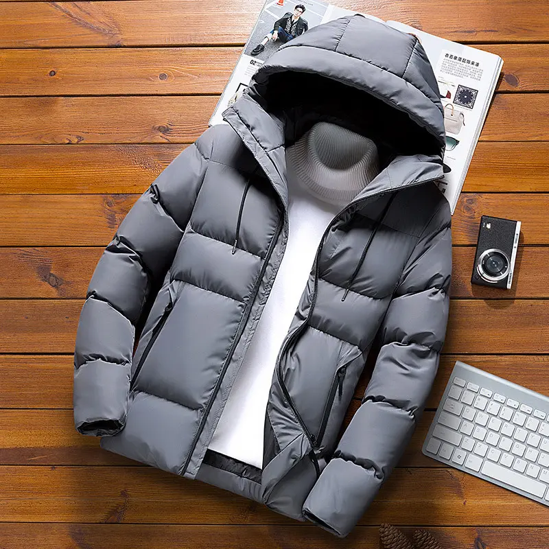 Winter Men's Warm Padded Jackets Fashion Man Cotton Thick Warm Hooded Parkas Casual Men Thermal Windbreaker Jackets Clothing