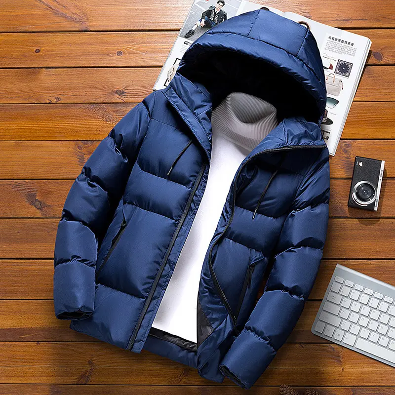 Winter Men's Warm Padded Jackets Fashion Man Cotton Thick Warm Hooded Parkas Casual Men Thermal Windbreaker Jackets Clothing