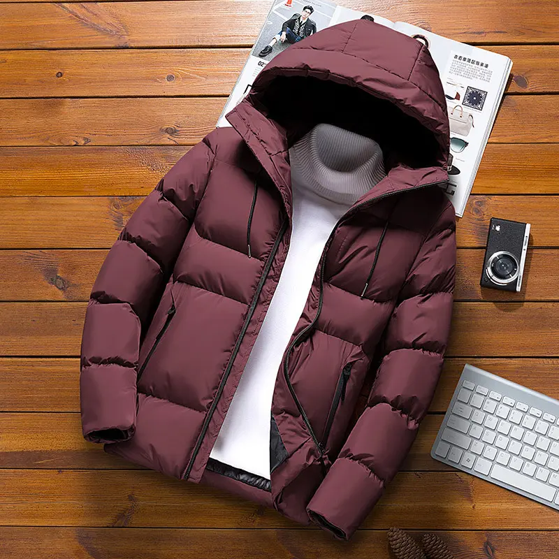 Winter Men's Warm Padded Jackets Fashion Man Cotton Thick Warm Hooded Parkas Casual Men Thermal Windbreaker Jackets Clothing