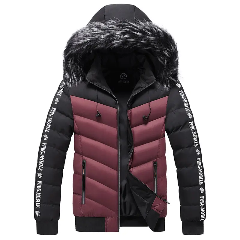 Winter Men's Warm Padded Jackets Fashion Men Cotton Thick Hooded Parkas Man Fur Collar Thermal Windbreaker Jacket Clothing