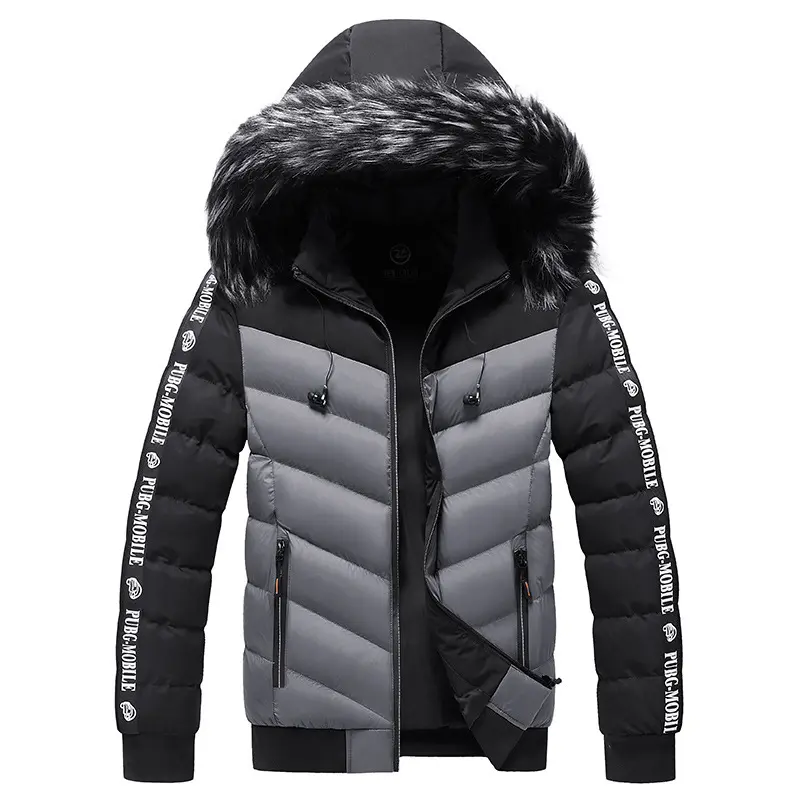Winter Men's Warm Padded Jackets Fashion Men Cotton Thick Hooded Parkas Man Fur Collar Thermal Windbreaker Jacket Clothing