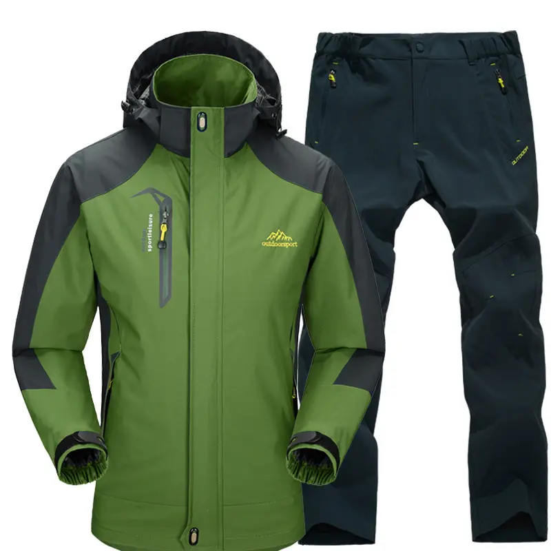 Autumn Men Waterproof Sportswear Sets Outwear Man Jacket+Pant Suit Men Quick Dry 2 Piece Sets Tracksuit Hooded Suits Clothing