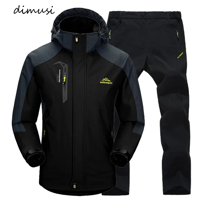 Autumn Men Waterproof Sportswear Sets Outwear Man Jacket+Pant Suit Men Quick Dry 2 Piece Sets Tracksuit Hooded Suits Clothing