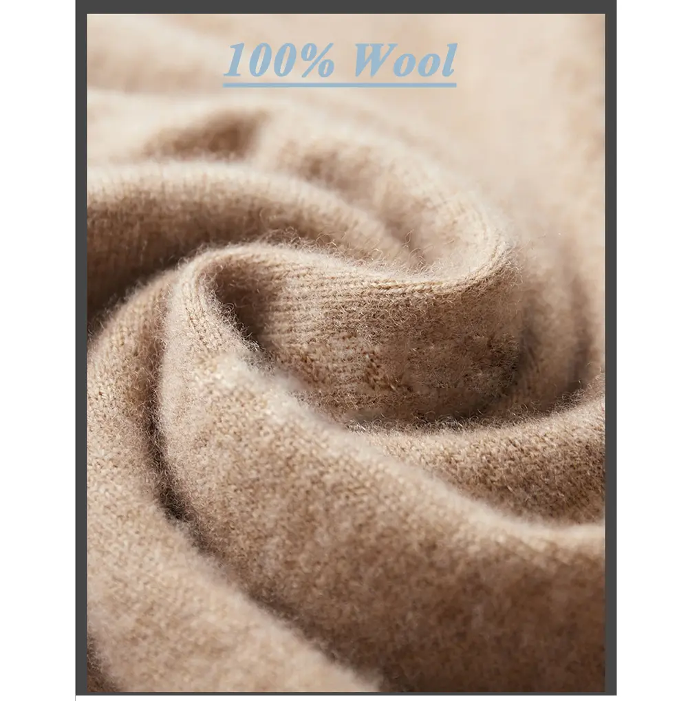 Autumn Winter Men's Merino Sweater Fashion Female 100% Wool Hooded Collar Knitted Pullover Men Casual long Sleeved Hooded Coats