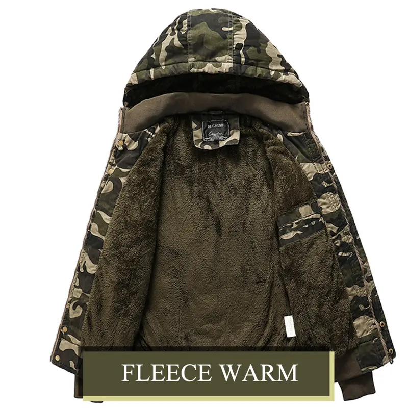 DIMUSI Autumn Winter Men's Thick Tactical Jacket Mens Outwear Windbreaker Hooded Coats Man Fleece Warm Military Jackets Clothing