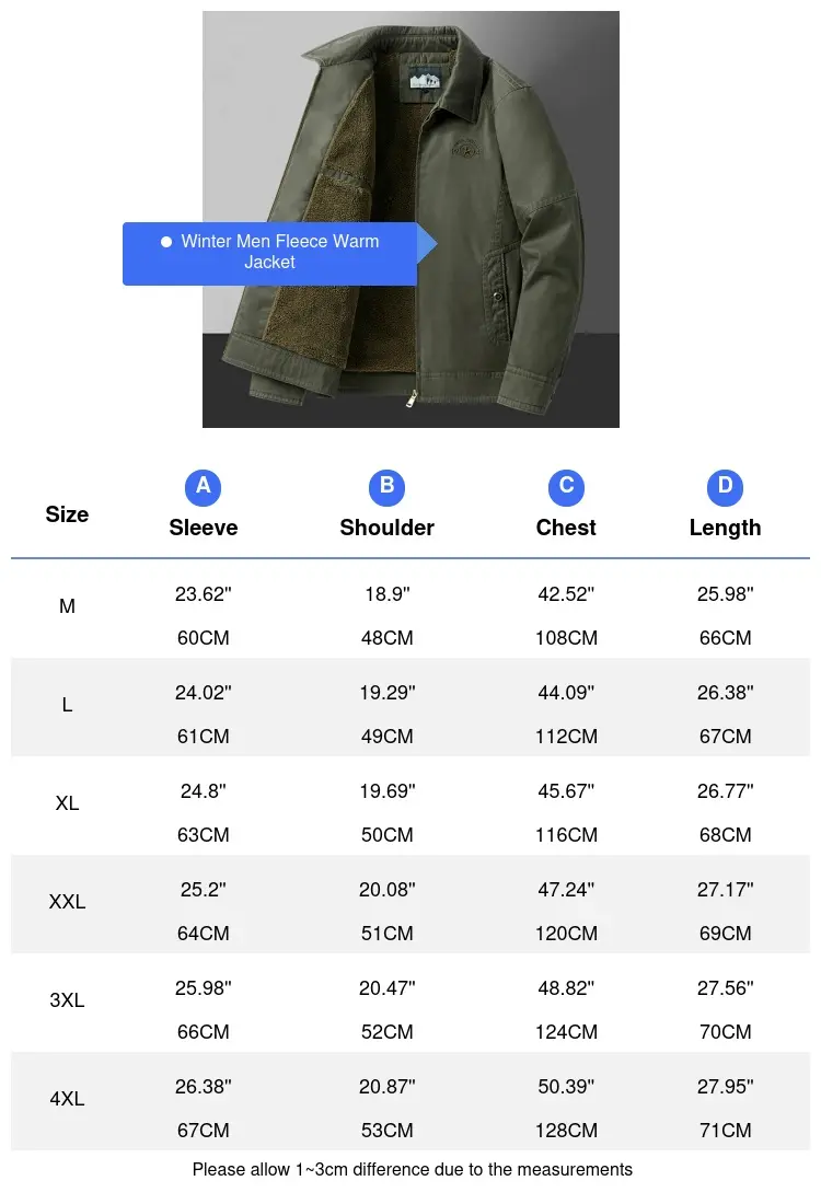 Winter Men's Fleece Lined Warm Jackets Fashion Men Cotton Thicken Padded Coats Men Outdoor Army Lapel Windbreaker Thermal Jacket