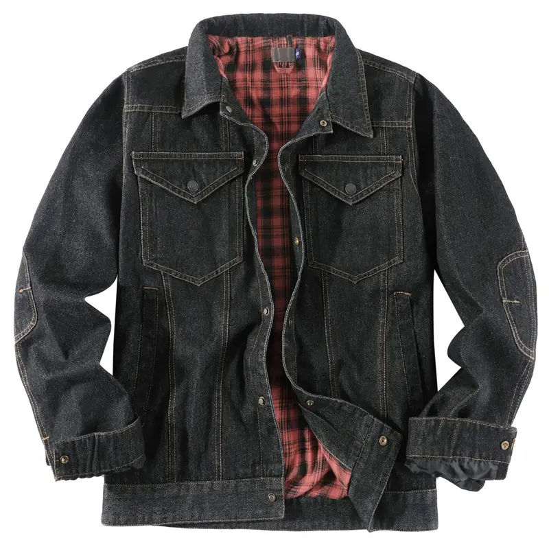 Spring Autumn Mens Flannel Denim Shirt Jacket Men Cotton Retro Plaid Cowboy Shirts Men Windbreaker Tactical Jean Jacket Clothing