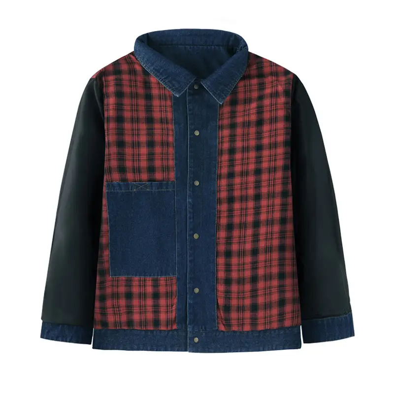 Spring Autumn Mens Flannel Denim Shirt Jacket Men Cotton Retro Plaid Cowboy Shirts Men Windbreaker Tactical Jean Jacket Clothing