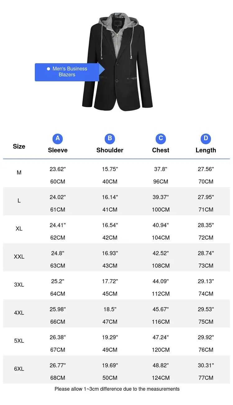Men's Business Hooded Suit Men's Cotton Jacket Unloading Cap Hooded Suit Fake Two Pieces Men's Single Buckle Blazer Coats 6XL