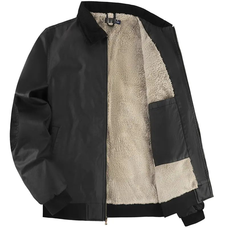 Winter Men's Cotton Warm Jackets Outdoor Men Fleece Lined Windbreaker Coats Fashion Men Lapel Thick Waterproof Jackets Clothing