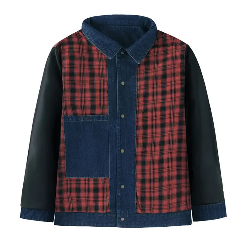 Autumn Winter Mens Flannel Plaid Shirt Denim Jackets Men Retro Cotton Warm Jean Shirts Men Tactical Windbreaker Jacket Clothing