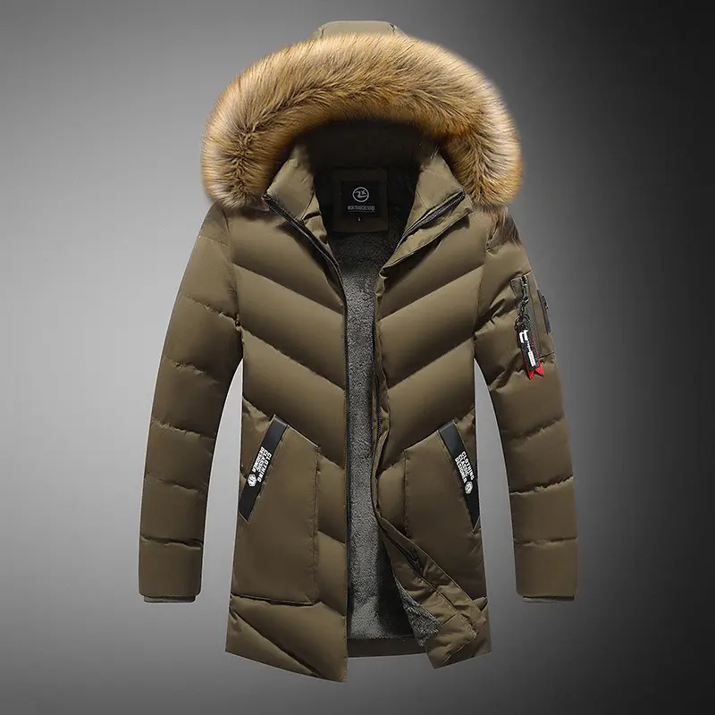 DIMUSI Winter Men's Padded Coats Fashion Male Mid-Long Thick Warm Parka Overcoats Casual Men Down Thermal Hooded Jacket Clothing