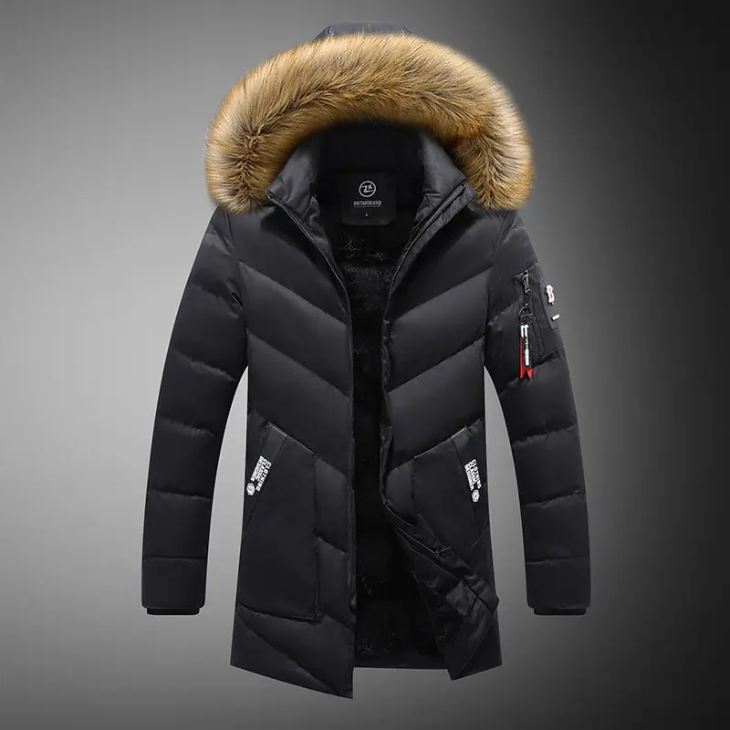 DIMUSI Winter Men's Padded Coats Fashion Male Mid-Long Thick Warm Parka Overcoats Casual Men Down Thermal Hooded Jacket Clothing