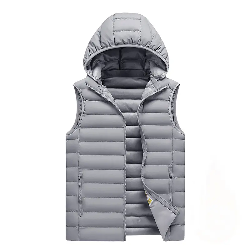 Winter Men's Fleece Warm Padded Vests Fashion Men Thick Windbreaker Hooed Waistcoats Men Waterproof Thermal Vests Clothing