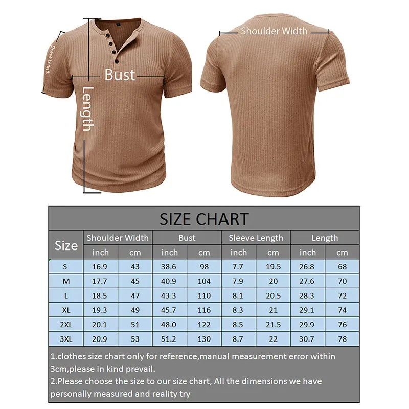 Summer Men's Henry T-Shirt Fashion Boys Short Sleeve Striped Tops Tees Mens Sports Gym Fitness Elastic t shirts Clothing