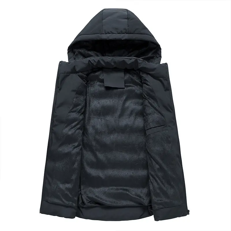 Winter Mens Warm Jacket Sleeveless Vest Man Fleece Lined Vest Hooded Coats Men Windbreaker Padded Waistcoats Clothing 6XL