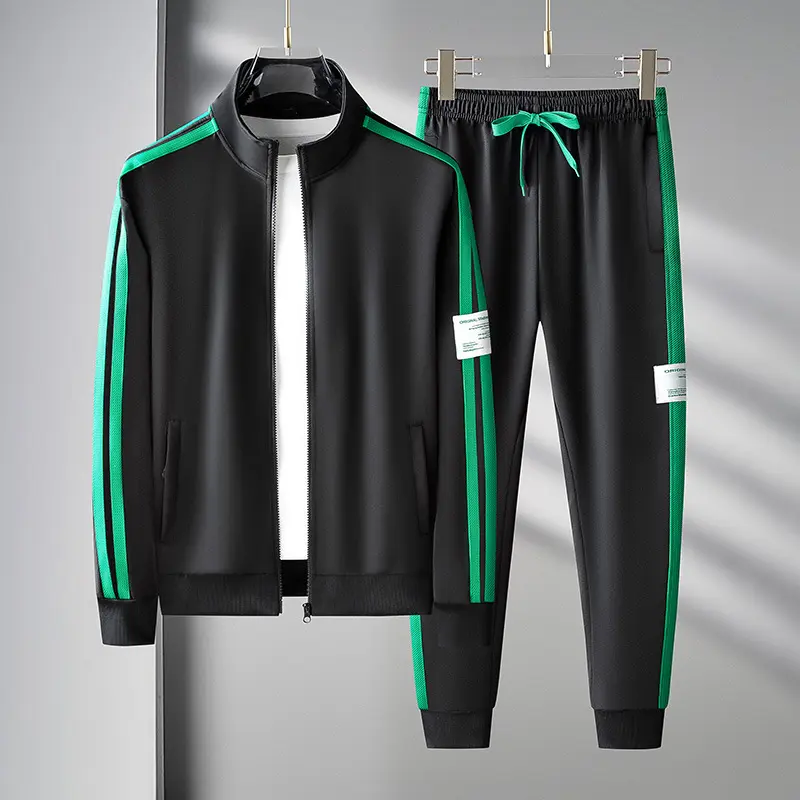 Autumn Mens Sportswear Suits Fashion Tracksuit 2 Piece Sets Jacket+Pants Sweatsuit Man Outdoor Joggers Running Sports Suits 5XL