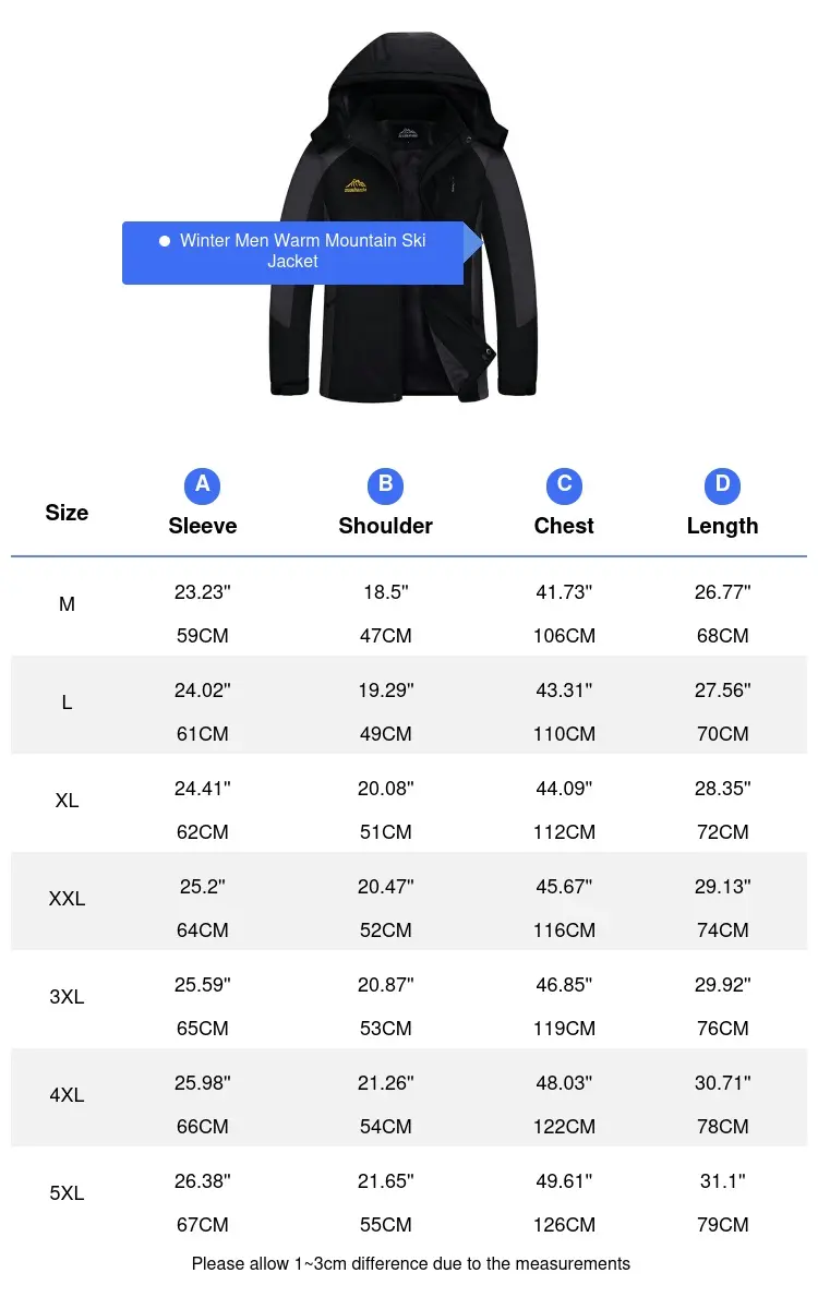 Winter Men Snow Jacket Couple's Waterproof Thermal Warm Windbreaker Hiking Coats Men Women Camping Fishing Rain Jacket Ski Parka