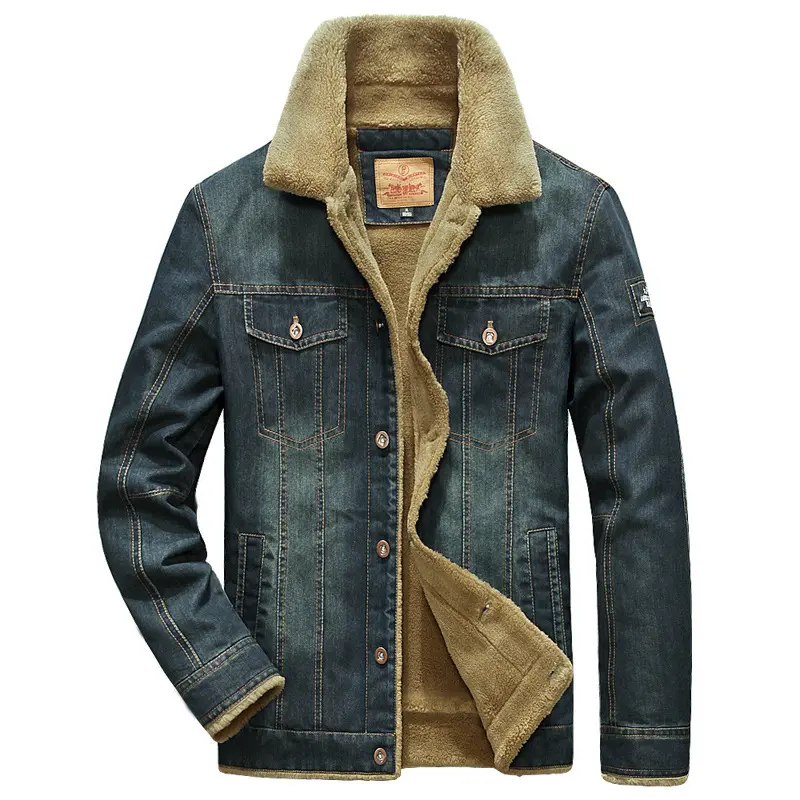 Winter Men's Cotton Denim Jackets Man Outwear Fleece Warm Windbreaker Tactical Jacket Mens Army Military Jean Coats Clothing