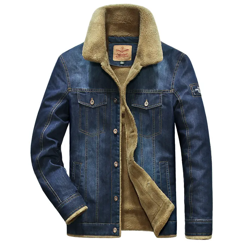 Winter Men's Cotton Denim Jackets Man Outwear Fleece Warm Windbreaker Tactical Jacket Mens Army Military Jean Coats Clothing
