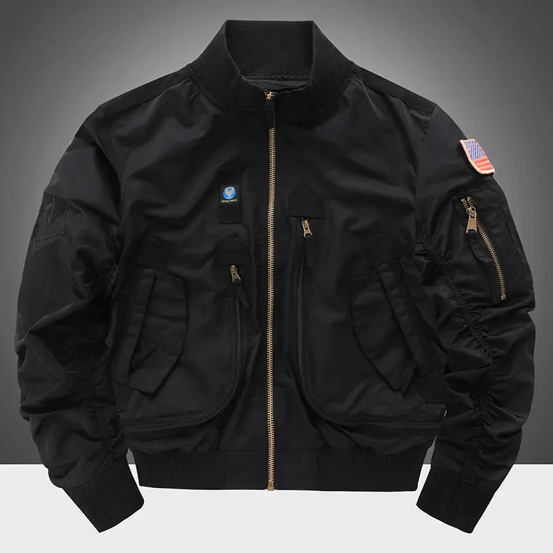 Autumn Men's MA-1 Pilot Bomber Jackets Casual Man Hiking Baseball Cargo Coats Men Multi-pocket Windbreaker Jackets Clothing