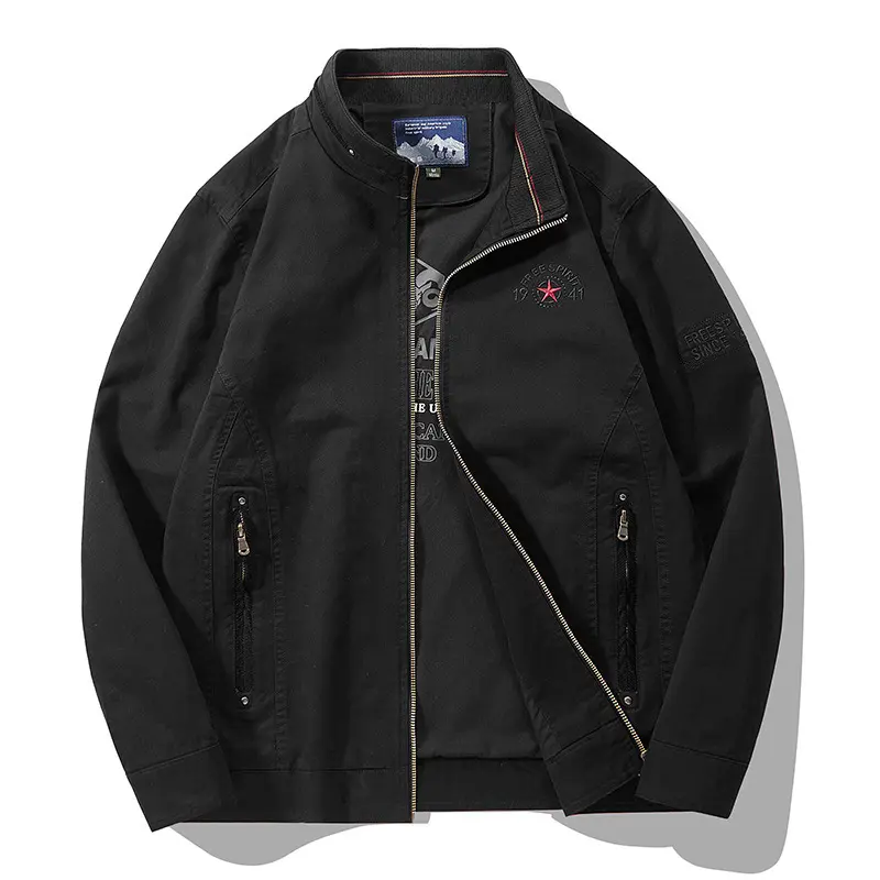 Autumn Men's Cotton Warm Jackets Fashion Men Retro Stand Collar Hiking Coats Men Military Tactical Windbreaker Jackets Clothing