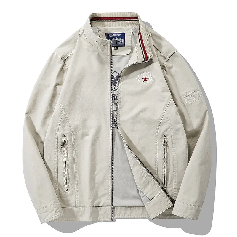 Autumn Men's Cotton Warm Jackets Fashion Men Retro Stand Collar Hiking Coats Men Military Tactical Windbreaker Jackets Clothing