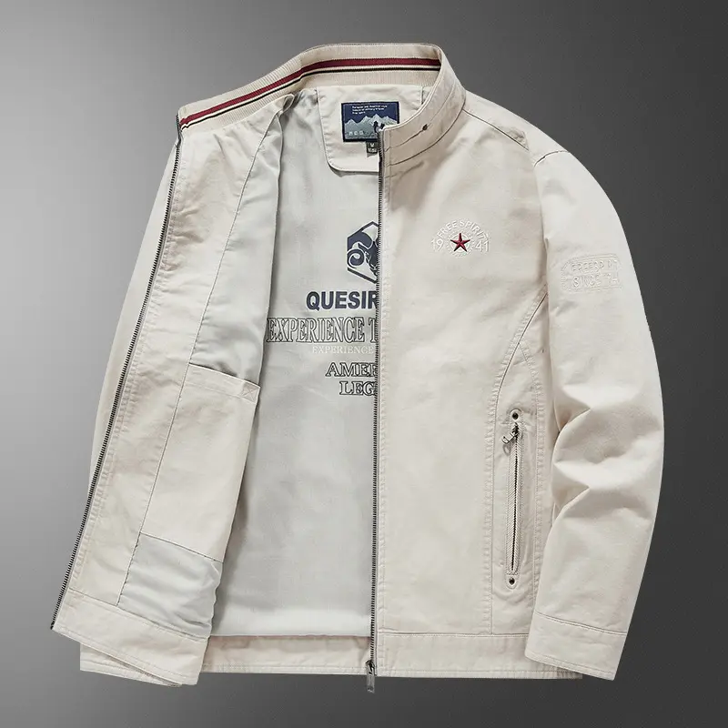 Autumn Men's Cotton Warm Jackets Fashion Men Retro Stand Collar Hiking Coats Men Military Tactical Windbreaker Jackets Clothing