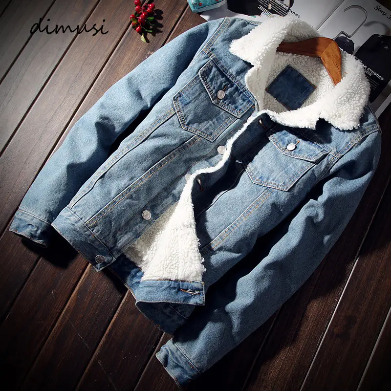 Winter Men's Denim Jackets Fashion Men Retro Fleece Thick Warm Jean Jacket Men Outdoor Windbreaker Cowboy Big Size Coats 6XL