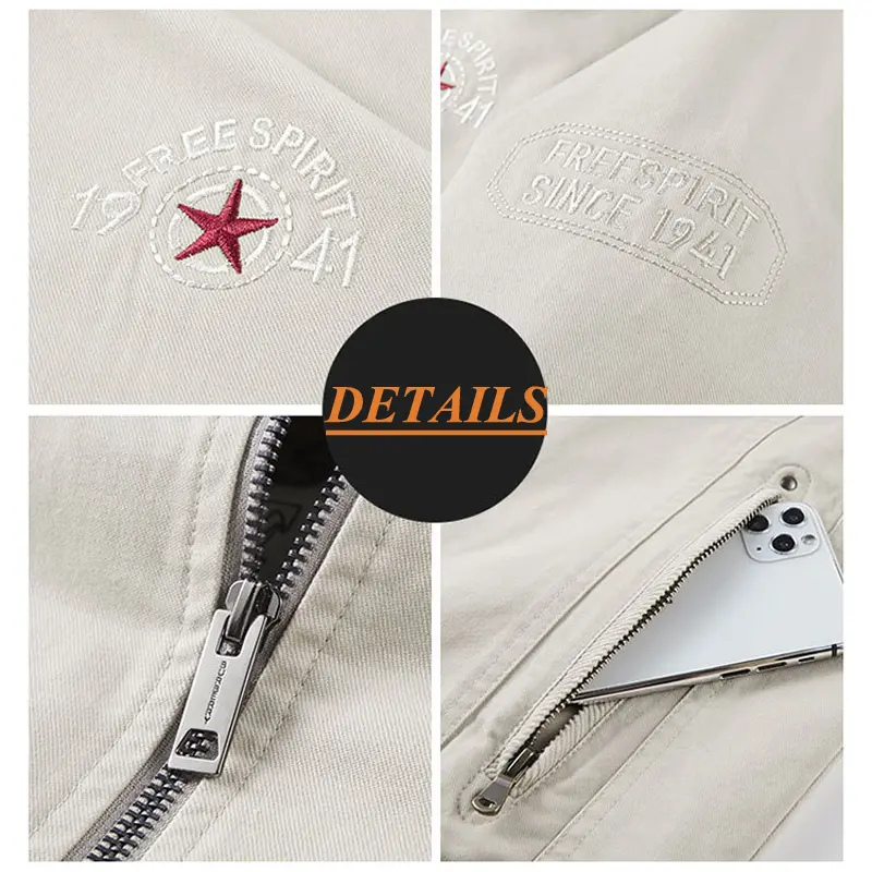 Autumn Men's Cotton Warm Jackets Fashion Men Retro Stand Collar Hiking Coats Men Military Tactical Windbreaker Jackets Clothing