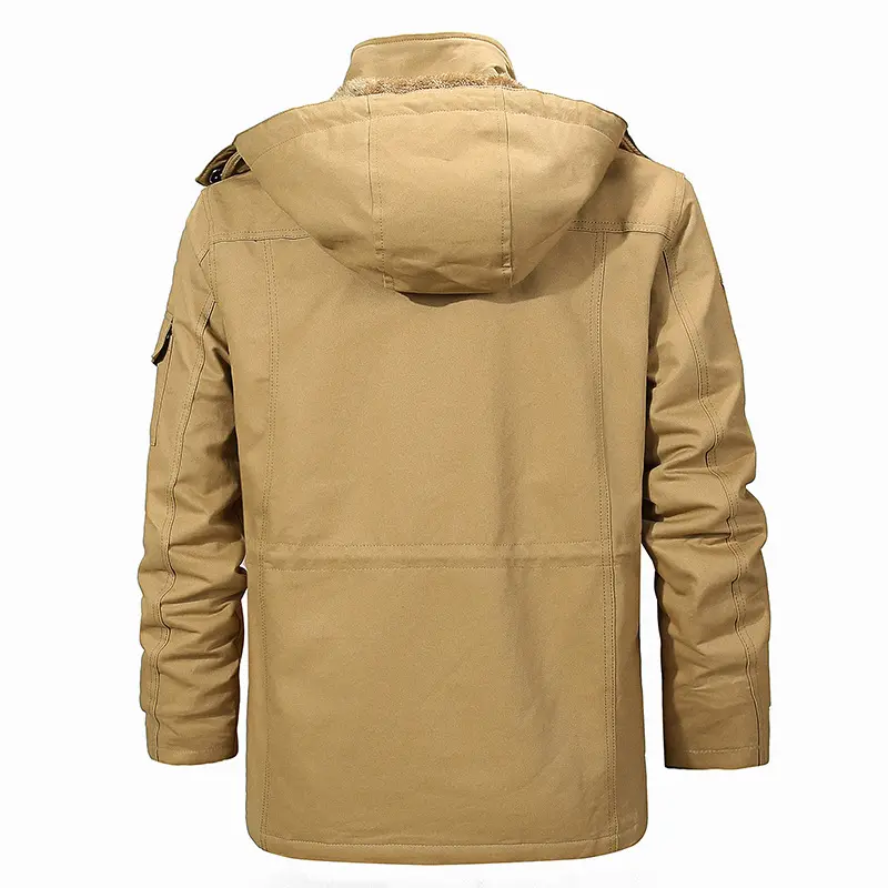 Winter Men's Mountain Ski Warm Jacket Outdoor Men Fleece Lined Cotton Thicken Hooded Coats Men Retro Thermal Parka Clothing 5XL