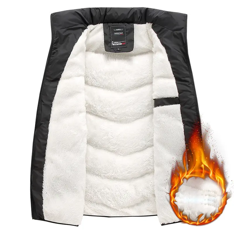 Winter Men's Warm Padded Vests Fashion Man Fleece Lined Warm Zipper Waistcoats Men Thermal Windbreaker Vests Brand Clothing 8XL