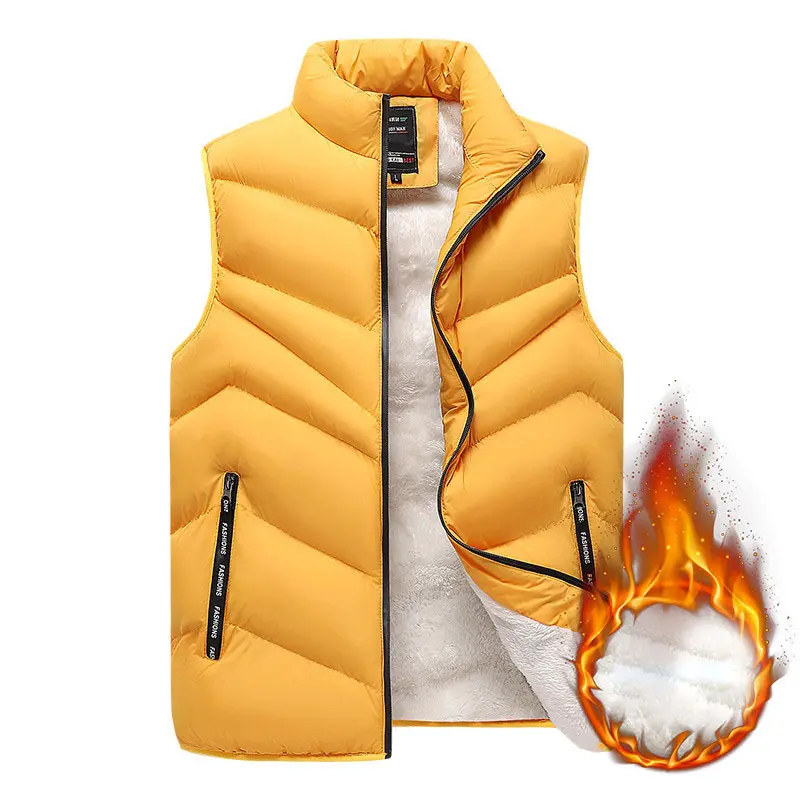 Winter Men's Warm Padded Vests Fashion Man Fleece Lined Warm Zipper Waistcoats Men Thermal Windbreaker Vests Brand Clothing 8XL