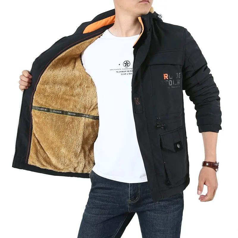 Autumn Winter Men's Warm Tactical Jackets Fashion Men Army Fleece Lined Windbreaker Hooded Coats Men Thick Hiking Jackets 5XL