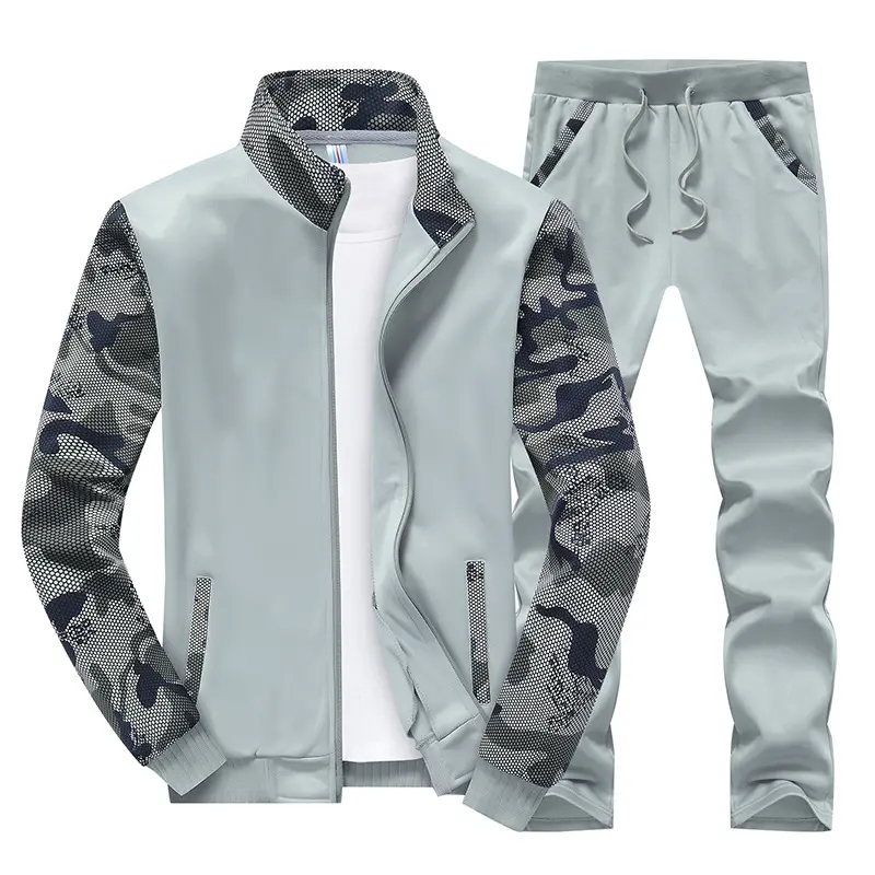 Autumn Winter Men Sportwear Sets Man Outdoor Zipper Sweatshirts+Sweatpants Men Stand Collar Tracksuit Sweatsuit Clothing
