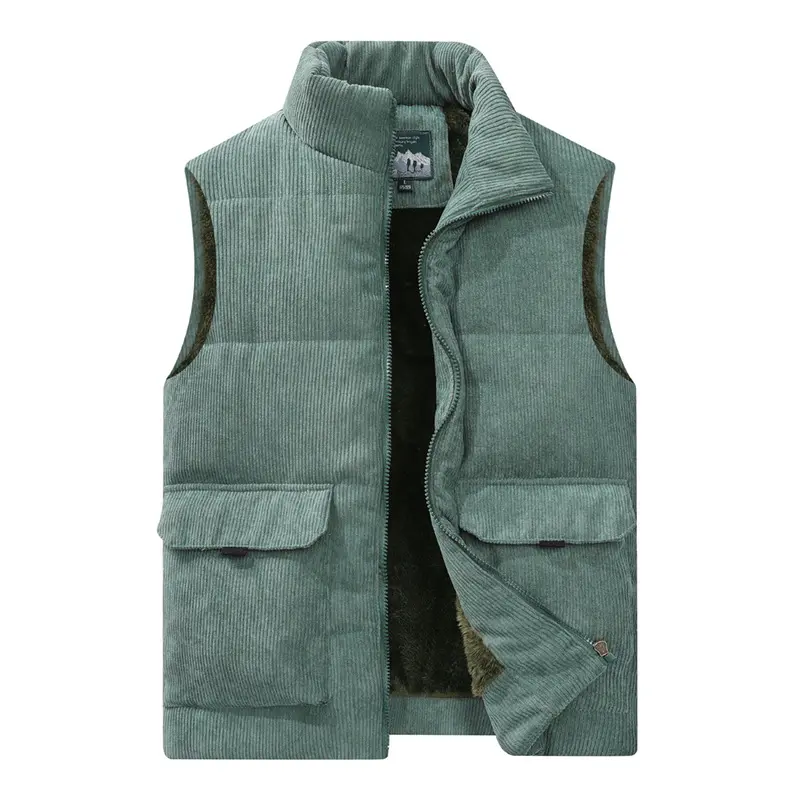 Autumn Winter Men Corduroy Vest Man Fleece Warm Padded Waistcoats Classical Men Thick Windbreaker Sleeveless Jacket Clothing 7XL