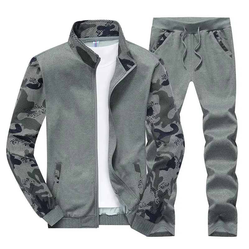 Autumn Winter Men Sportwear Sets Man Outdoor Zipper Sweatshirts+Sweatpants Men Stand Collar Tracksuit Sweatsuit Clothing